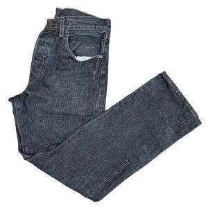 Levi's 501 Men's Straight Leg Shrink To Fit Button Fly Black Jeans Men’s 32x32